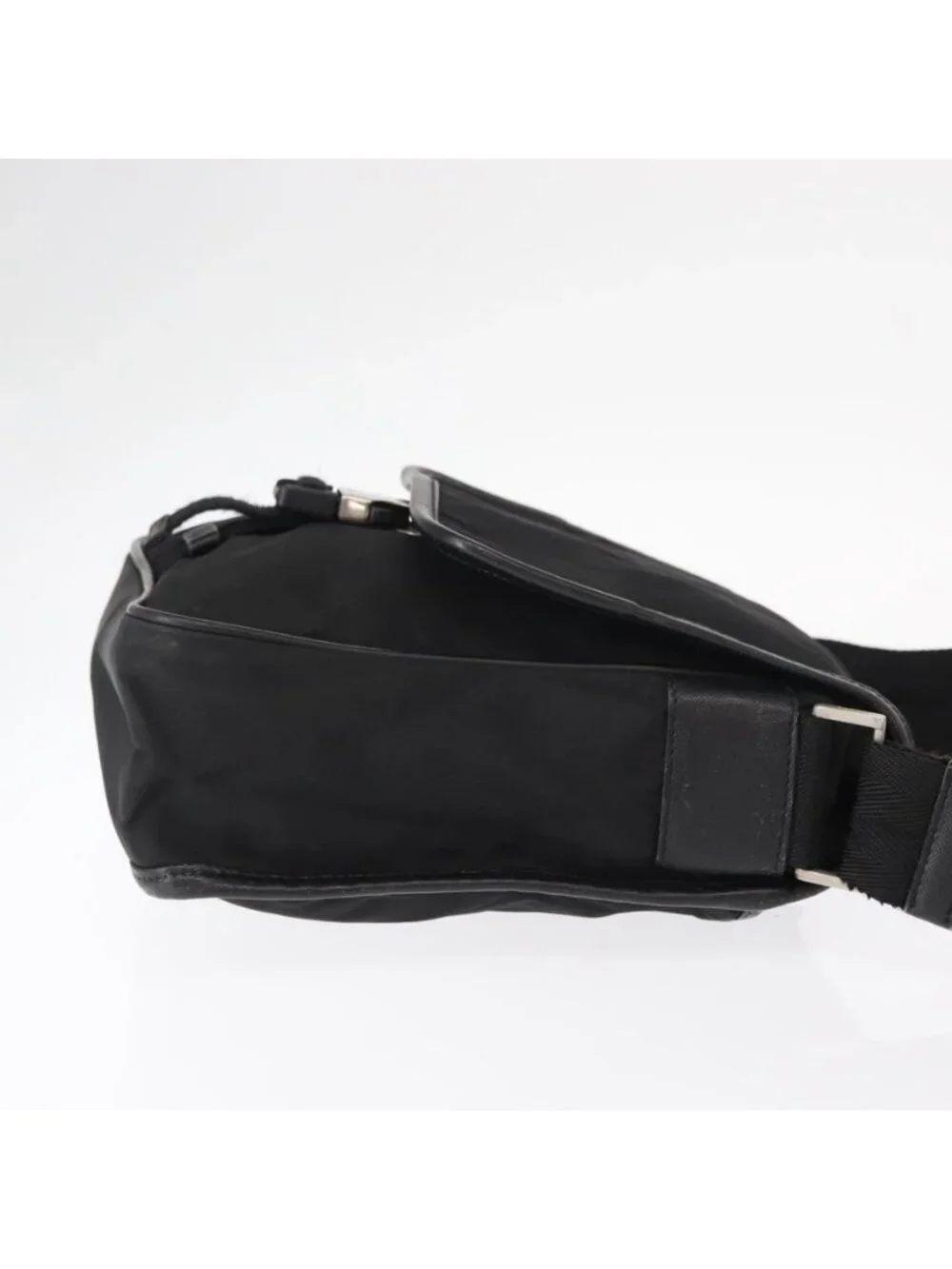 Authentic PRADA Shoulder Bag Nylon Black Silver - Picture 10 of 16